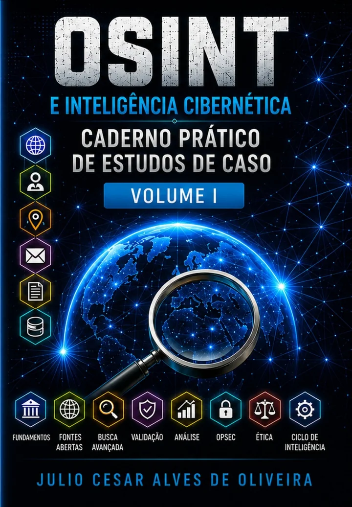 Capa do livro OSINT — Caderno Prático de Estudos de Caso — Volume I