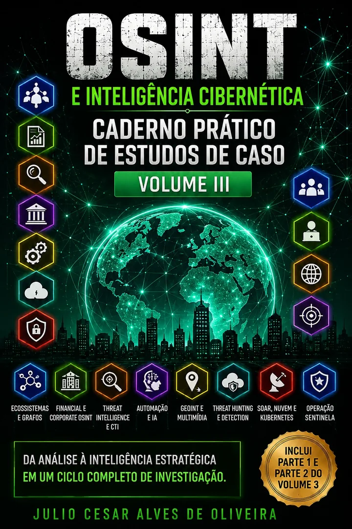 Capa do livro OSINT — Caderno Prático de Estudos de Caso — Volume III